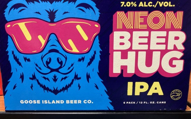 goose island beer hug neon