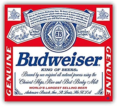 Budweiser Beer Bottle Label Can Cooler